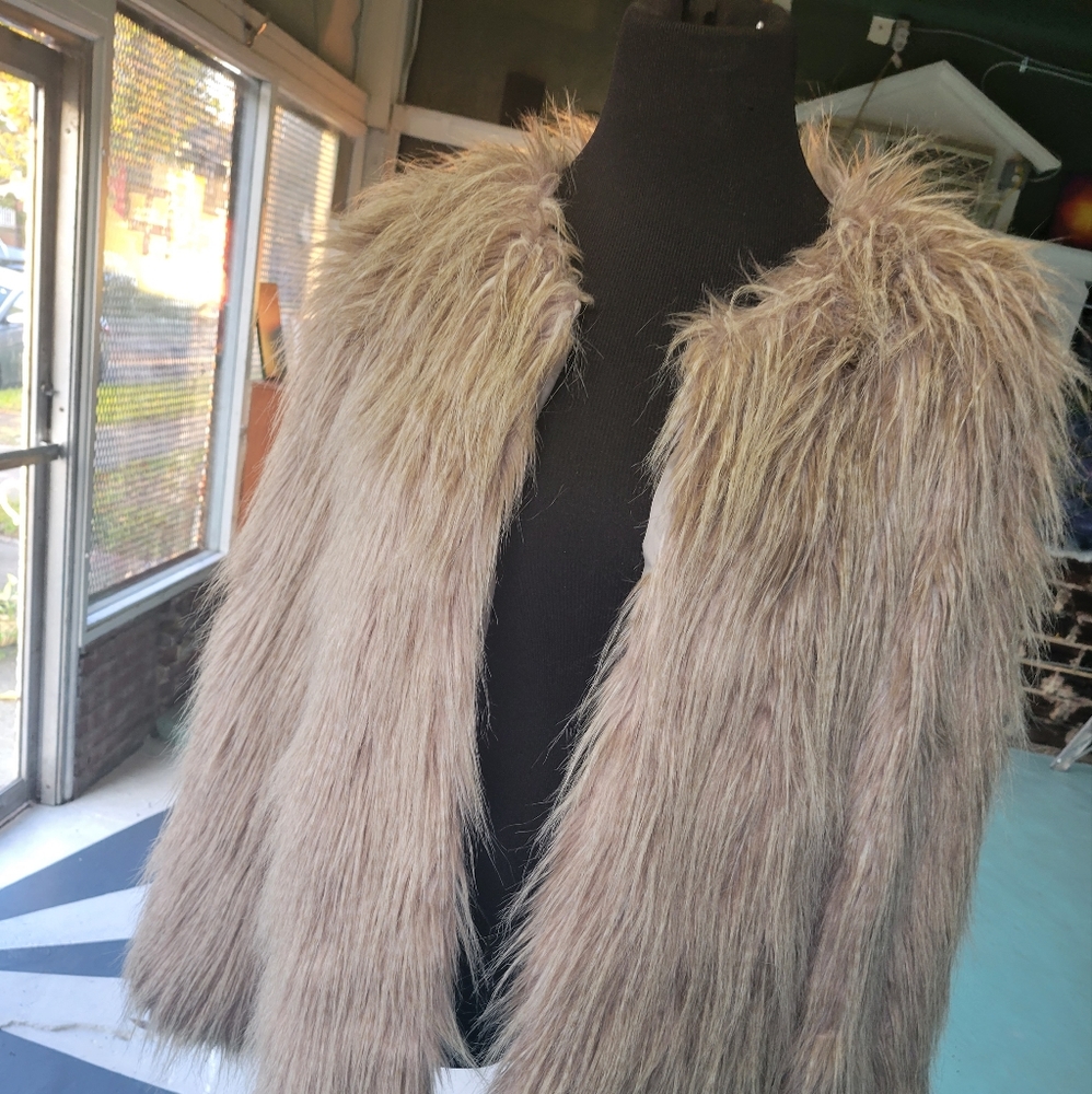 Grey Shaggy Faux Fur Jacket